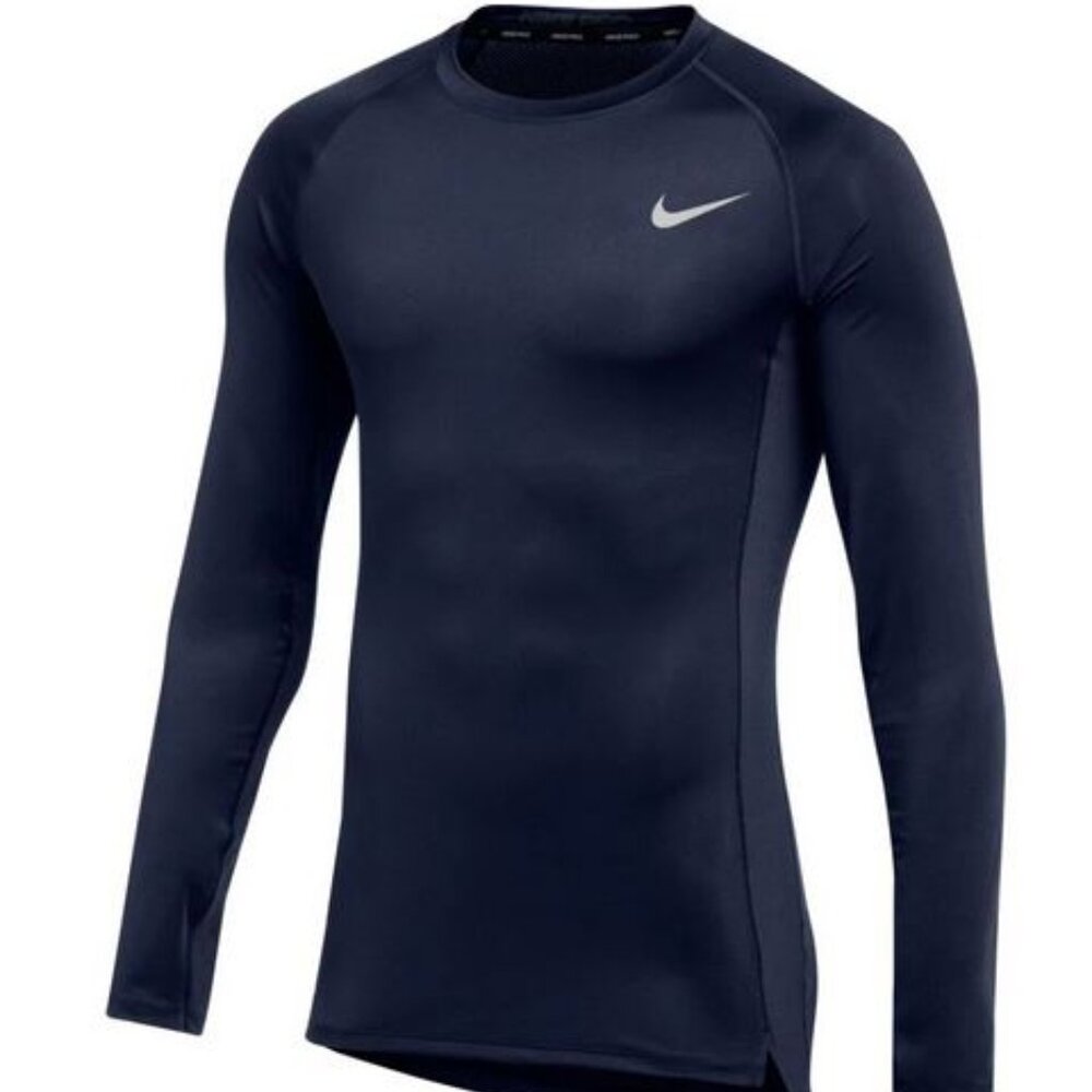 Nike Pro Men's Long Sleeve Dri Fit Shirt - Navy, Size 2XL